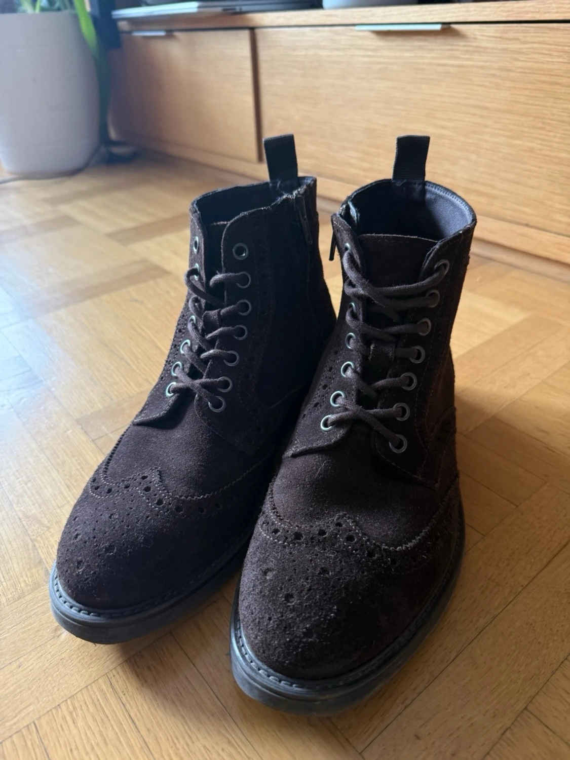 Bruna mocka brogue-stövletter - 2