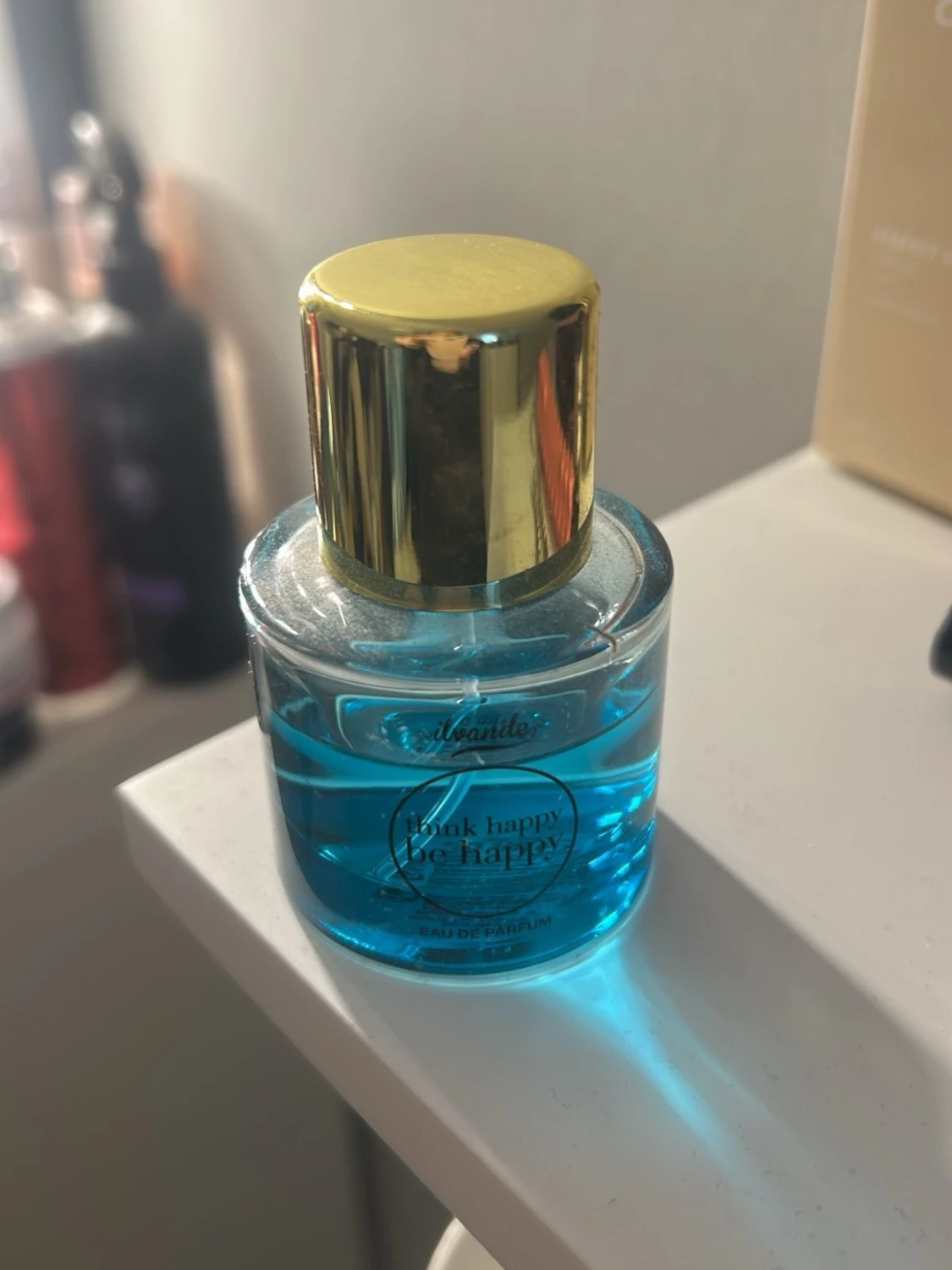 Think Happy Be Happy parfym blå