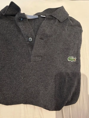 långärmad pike lacoste - säljer en härlig långärmad pike från lacoste i färgen mörkgrå. inga skador förrutom att den har ett pyttelitet hål vid armbågen som knappt syns och kan lätt fixas. storlek är egentligen xs men sitter mer som S. hör av er vid funderingar!