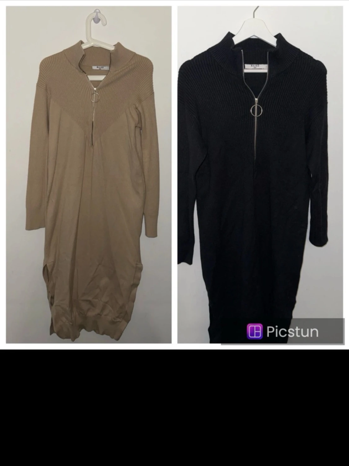 Stickad långklänning med dragkedja 2 st för 120kr - 1