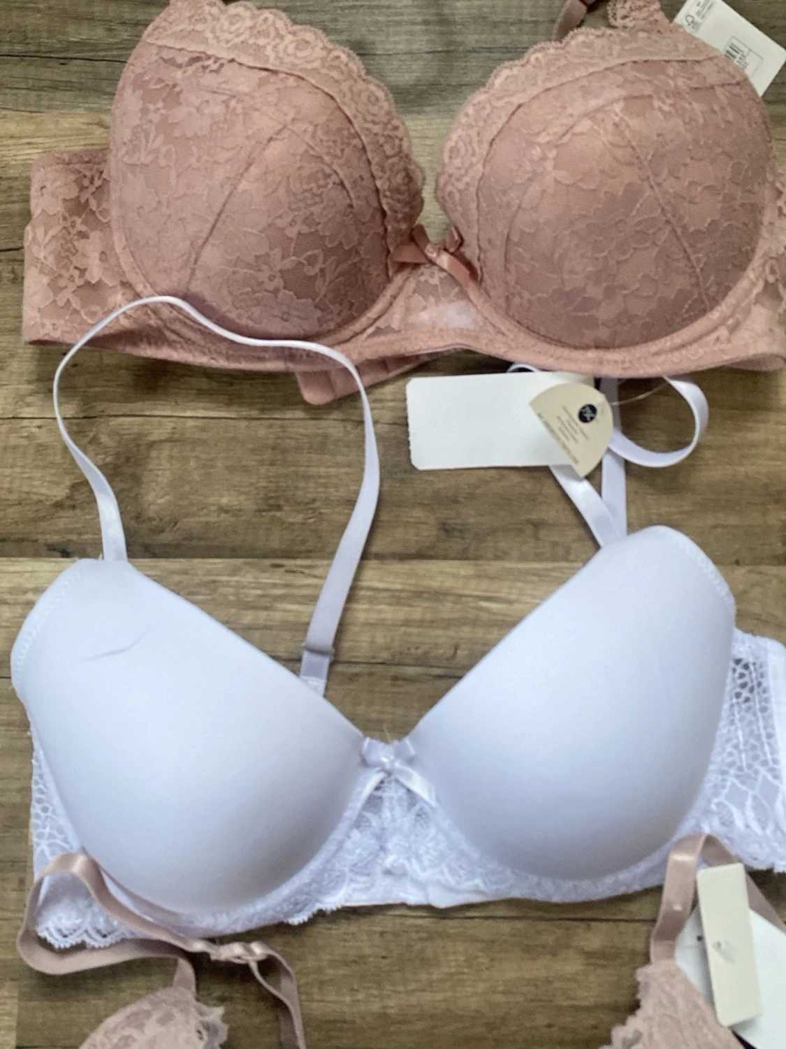 3-pack spetsbhar i nude och vitt 75c - 2