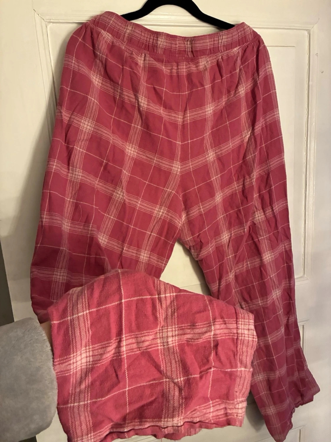 Rosa rutiga pyjamasbyxor L - 3