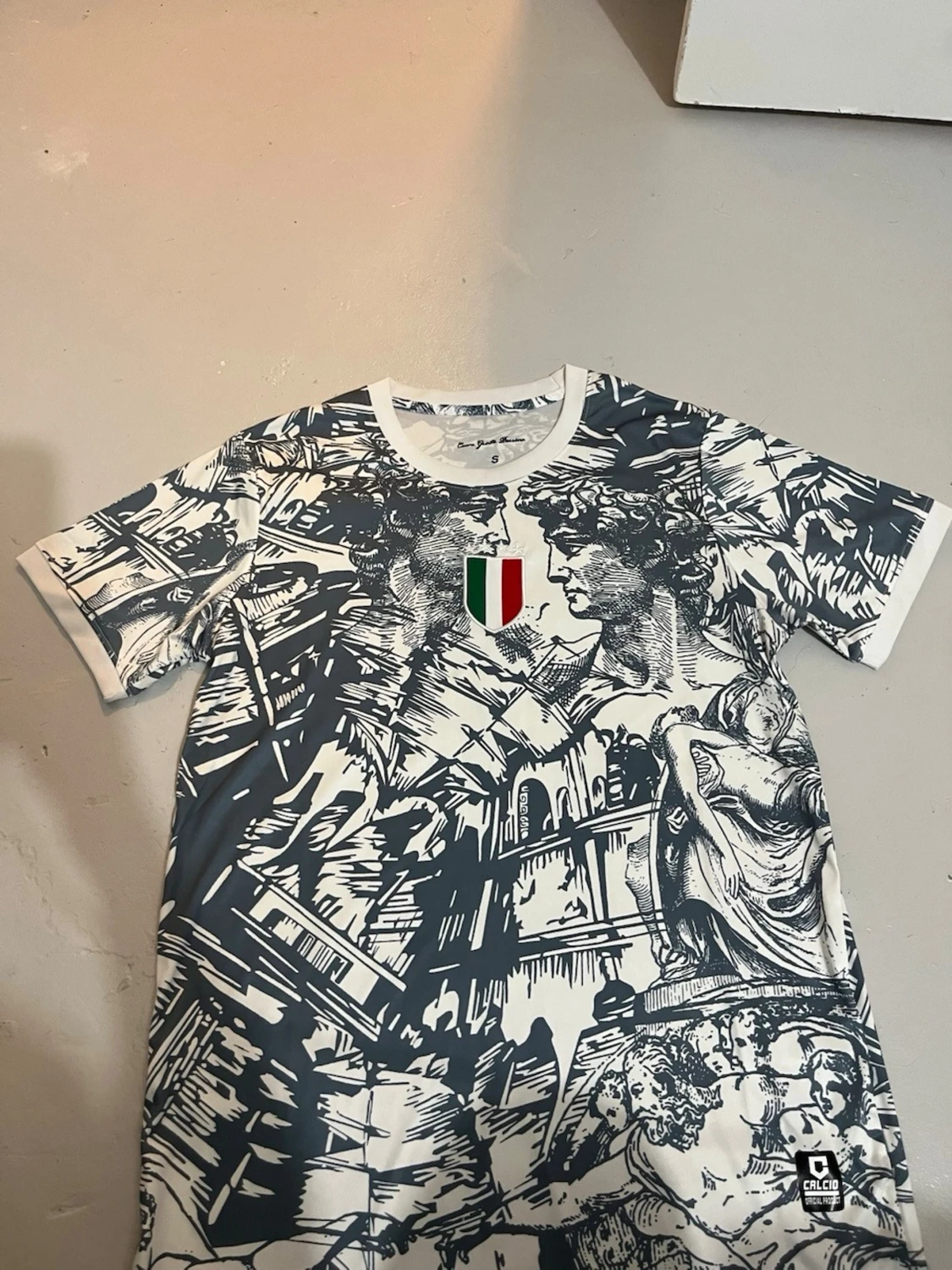Vit och blå t-shirt Italien 