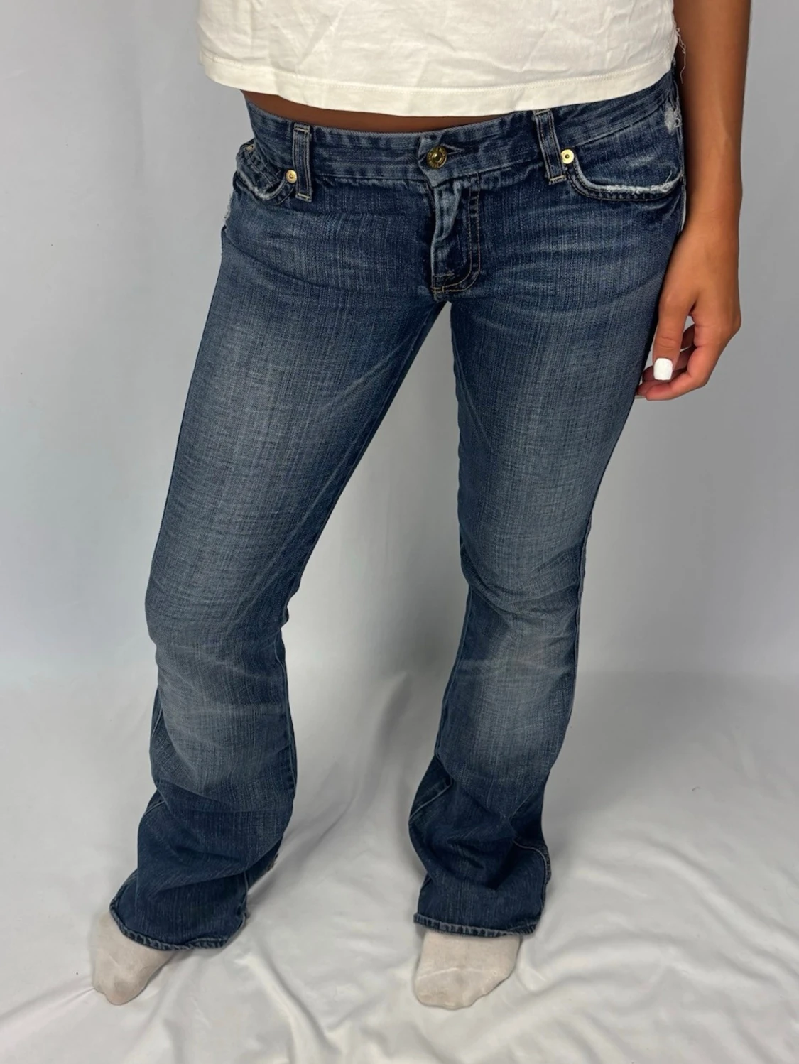 Superfina lågmidjade bootcut jeans