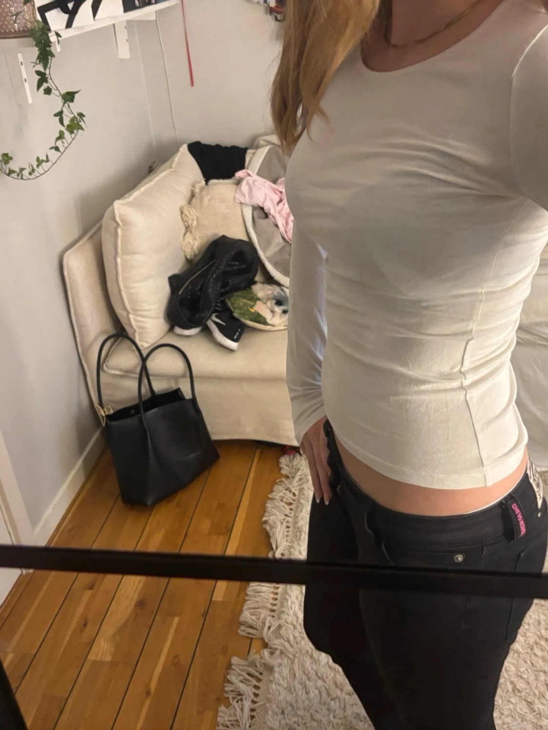 Vit långärmad topp - 2