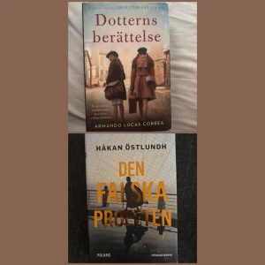 Böcker  - Säljer två böcker i fint skick: Dotterns berättelse och Den falska profeten. Perfekta för dig som gillar spänning och starka berättelser.