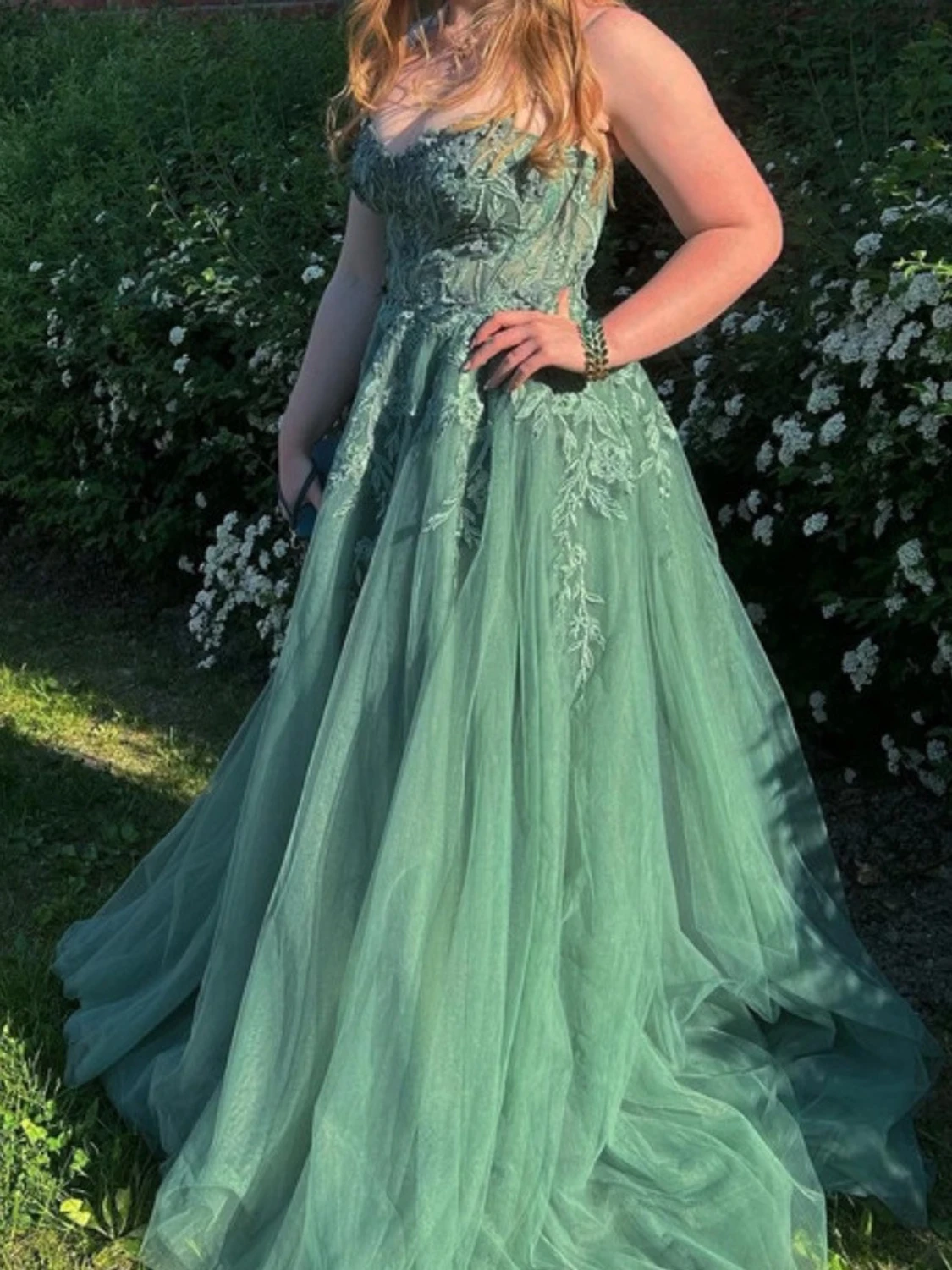 Beautiful classy green ballgown