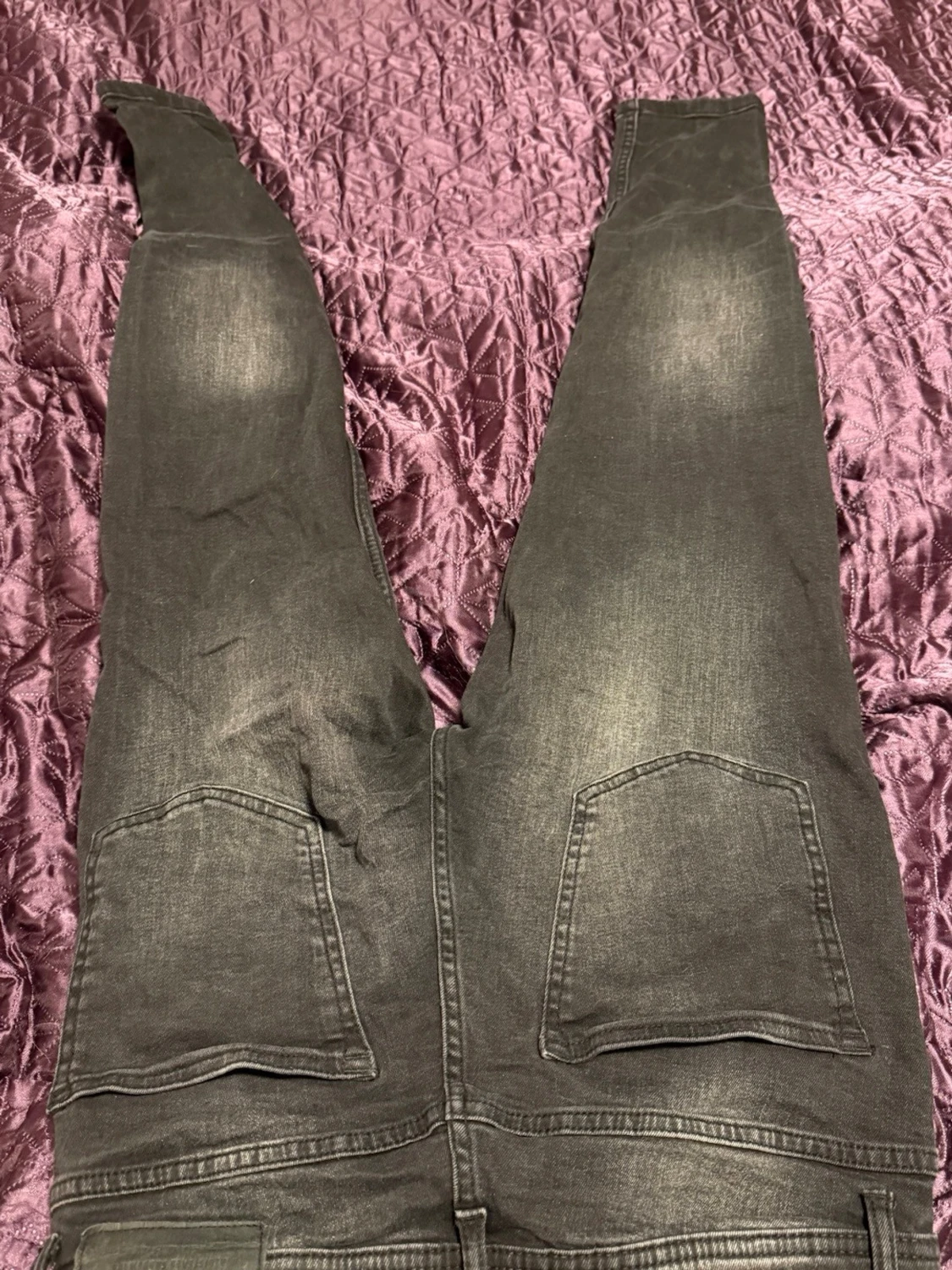Svarta slim fit jeans med slitningar - 2