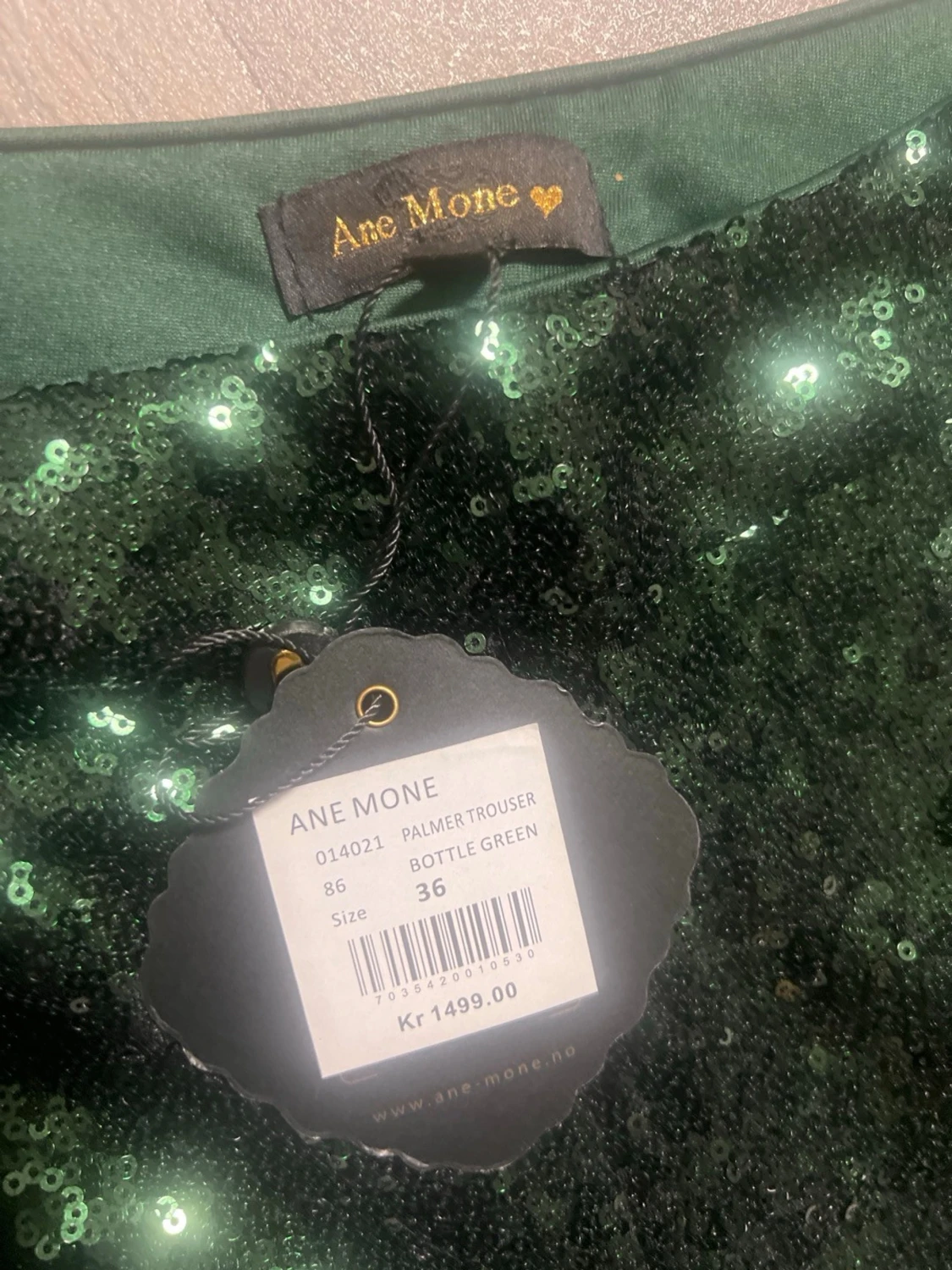 Gröna paljettbyxor Ane Mone strl 36 - 1