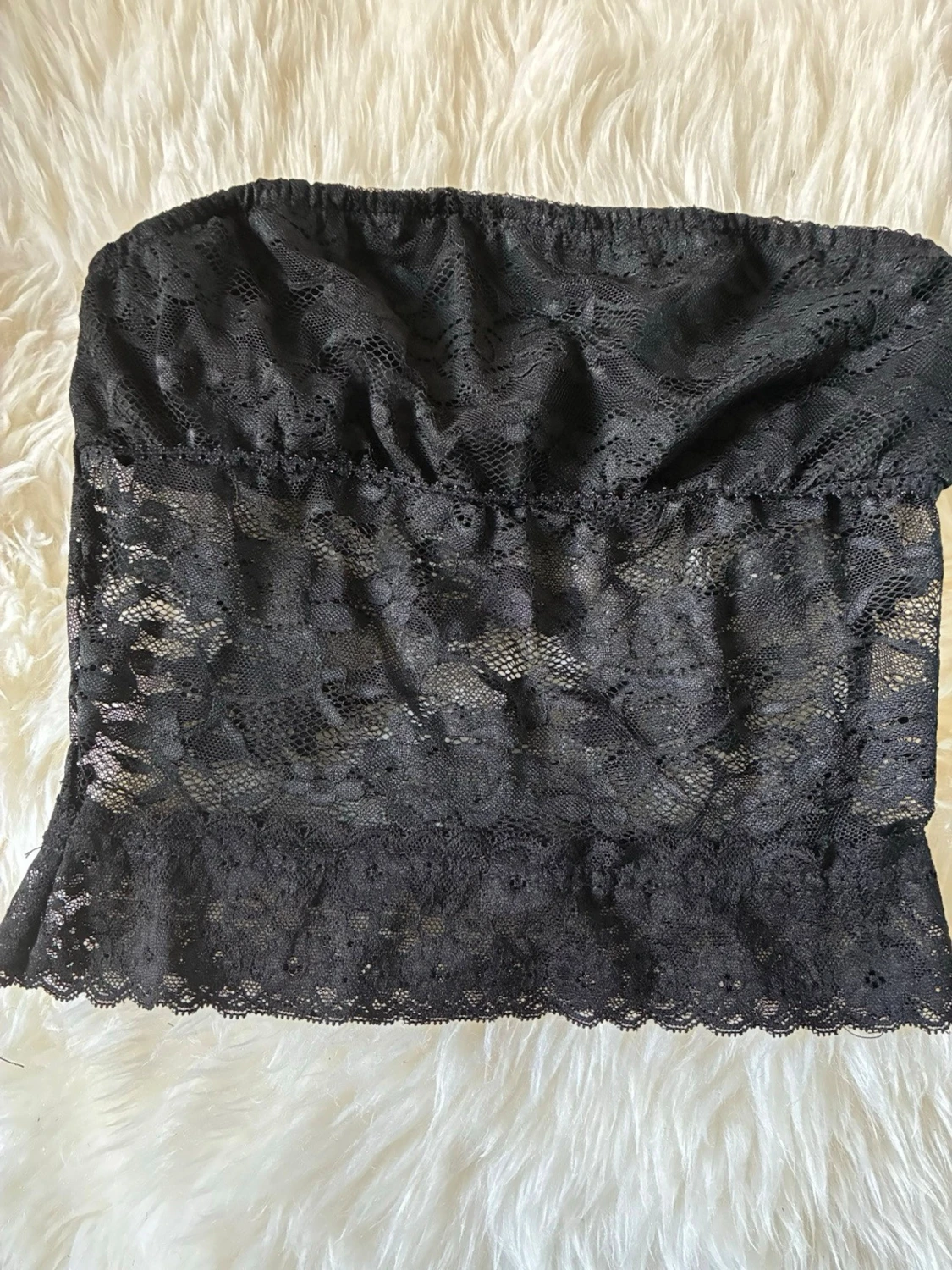 Svart spetsbustier bandeau