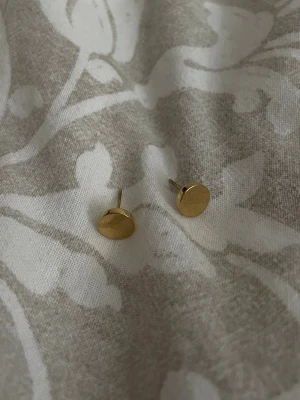 Guldiga runda örhängen - Snygga och minimalistiska örhängen i rund form med guldig finish.