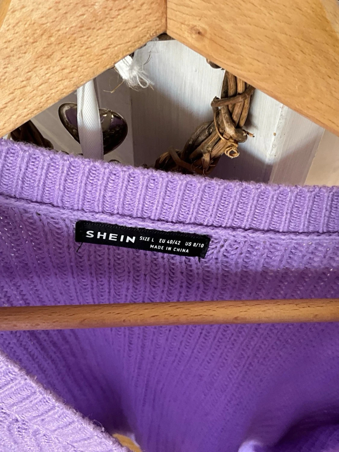 Lila cropped stickad tröja SHEIN - 1