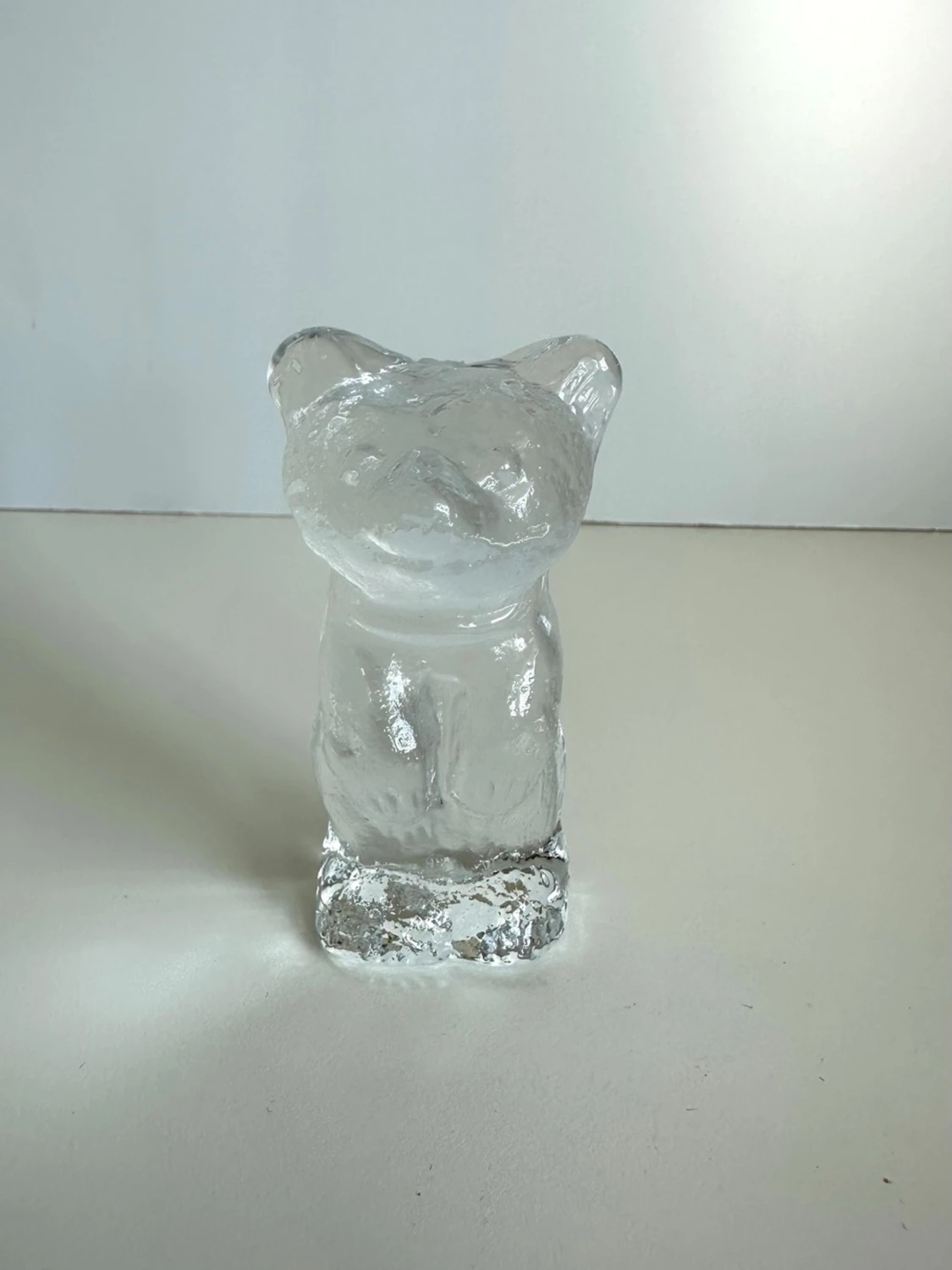 Björn-figur i klar glas