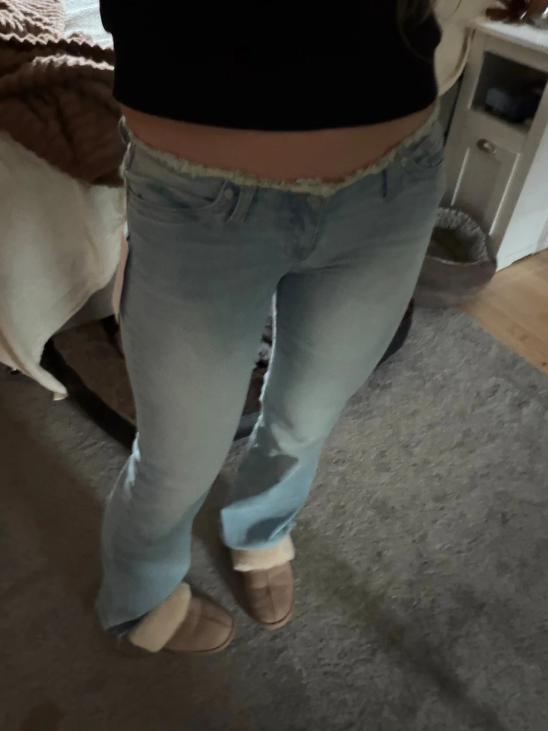 Ljusblå bootcut jeans - 1