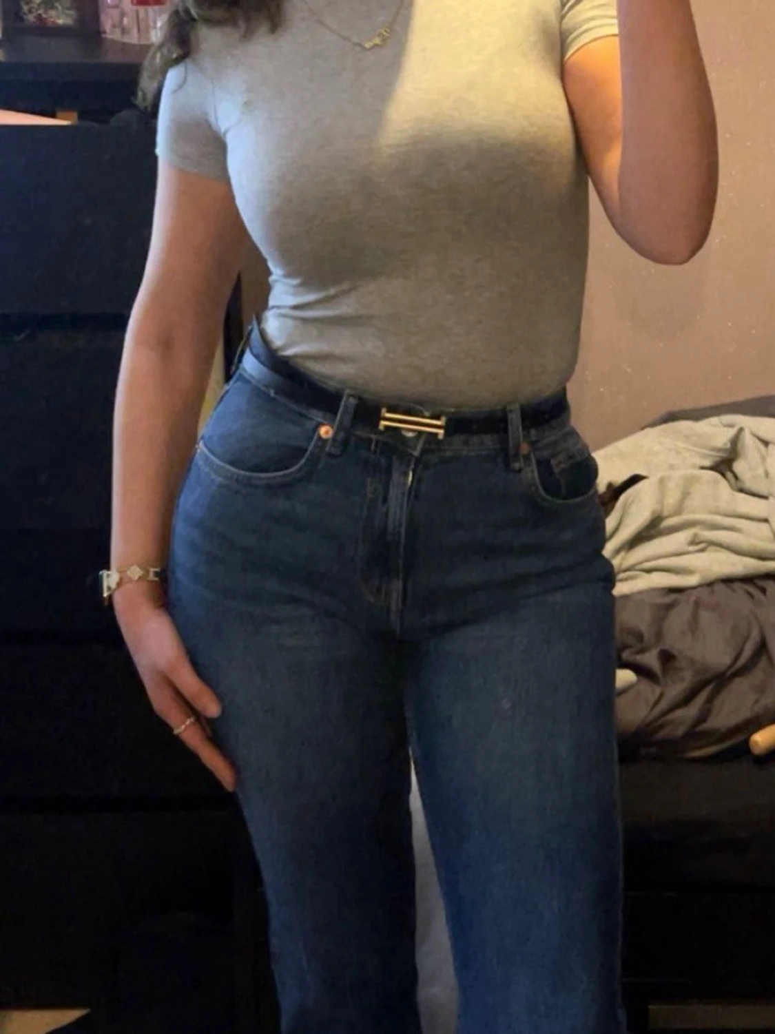 Grå basic t-shirt i bomull- intimissimi