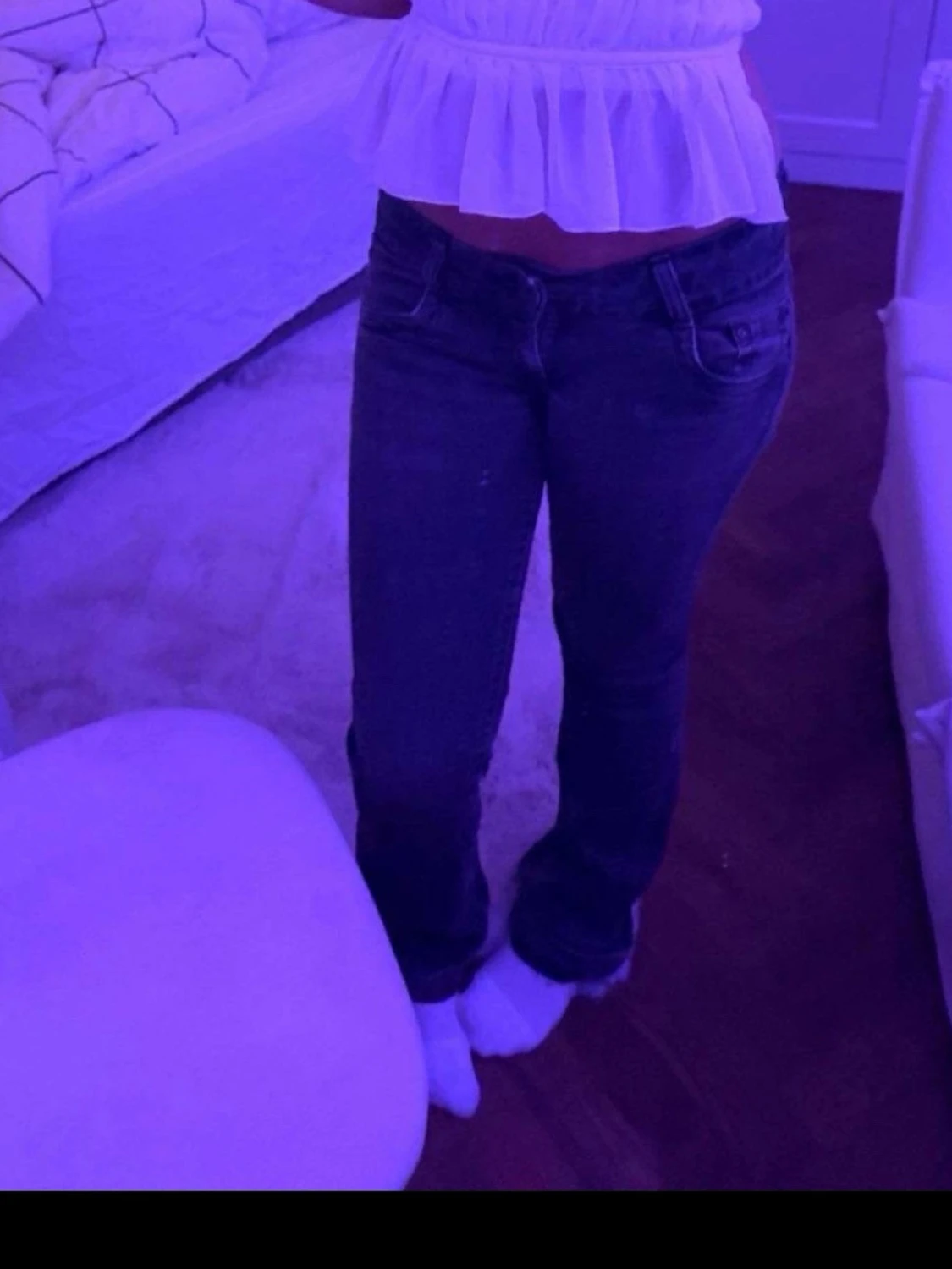 Mörkblå bootcut jeans