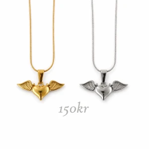 Halsband med hjärta och vingar - Ett