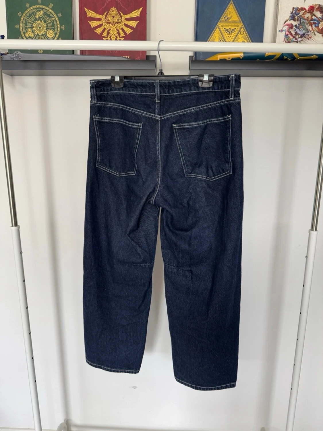 Mörkblåa barren jeans - 1