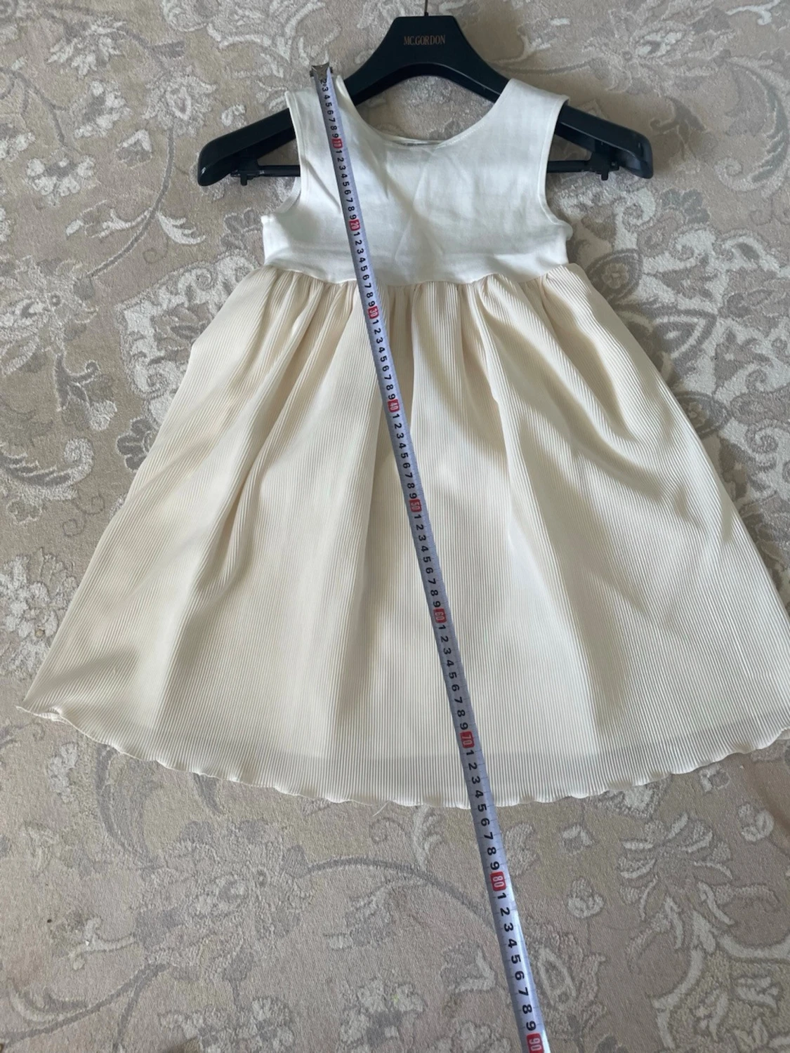 Vit och beige ärmlös klänning - 3