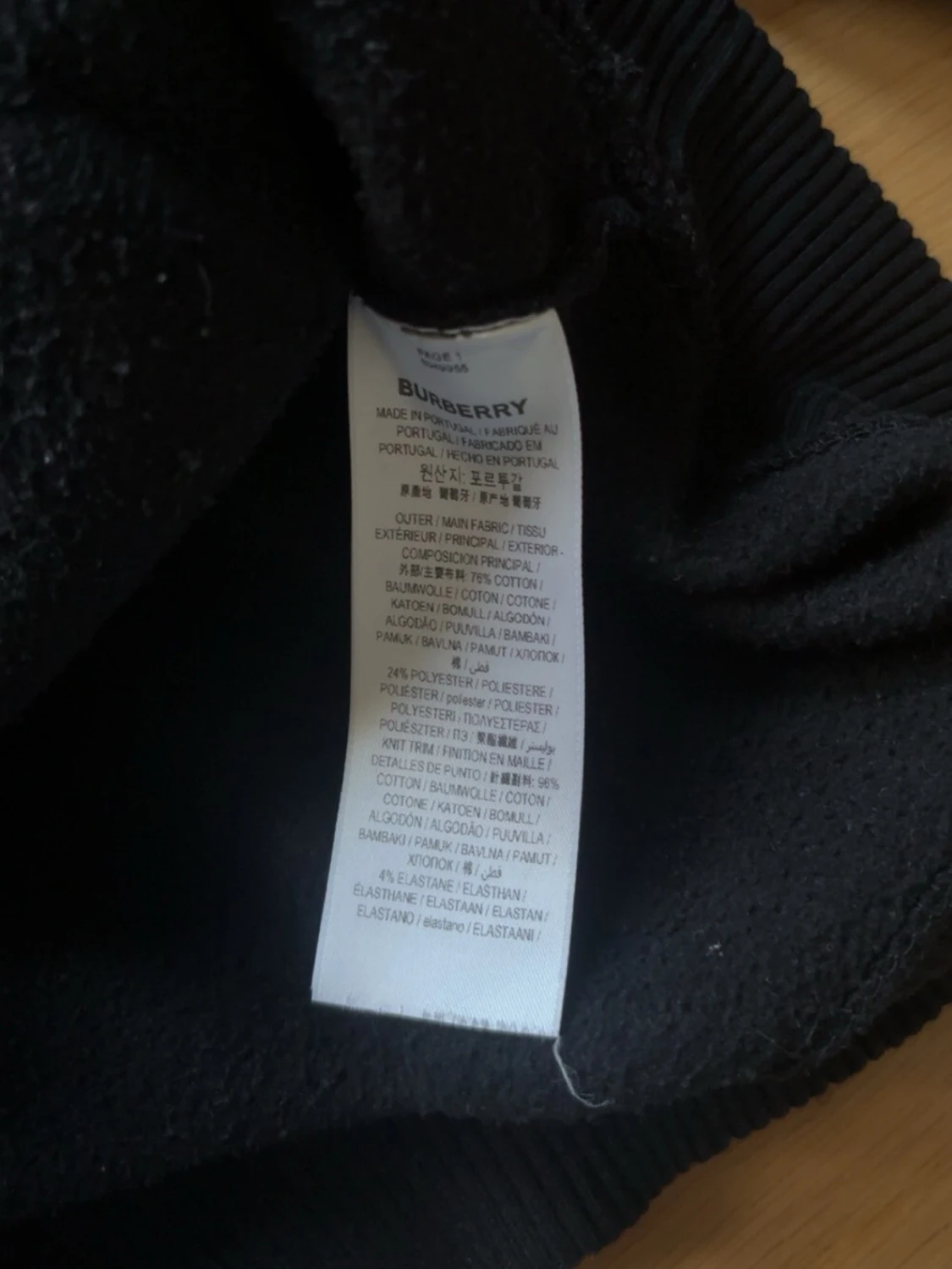 Svart Burberry hoodie med blå huva - 4