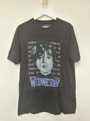 Svart Wednesday T-shirt - Wednesday T-shirt. Inköpt på Primark. Använd fåtalet gånger men i mycket fint skick. Storlek M. 