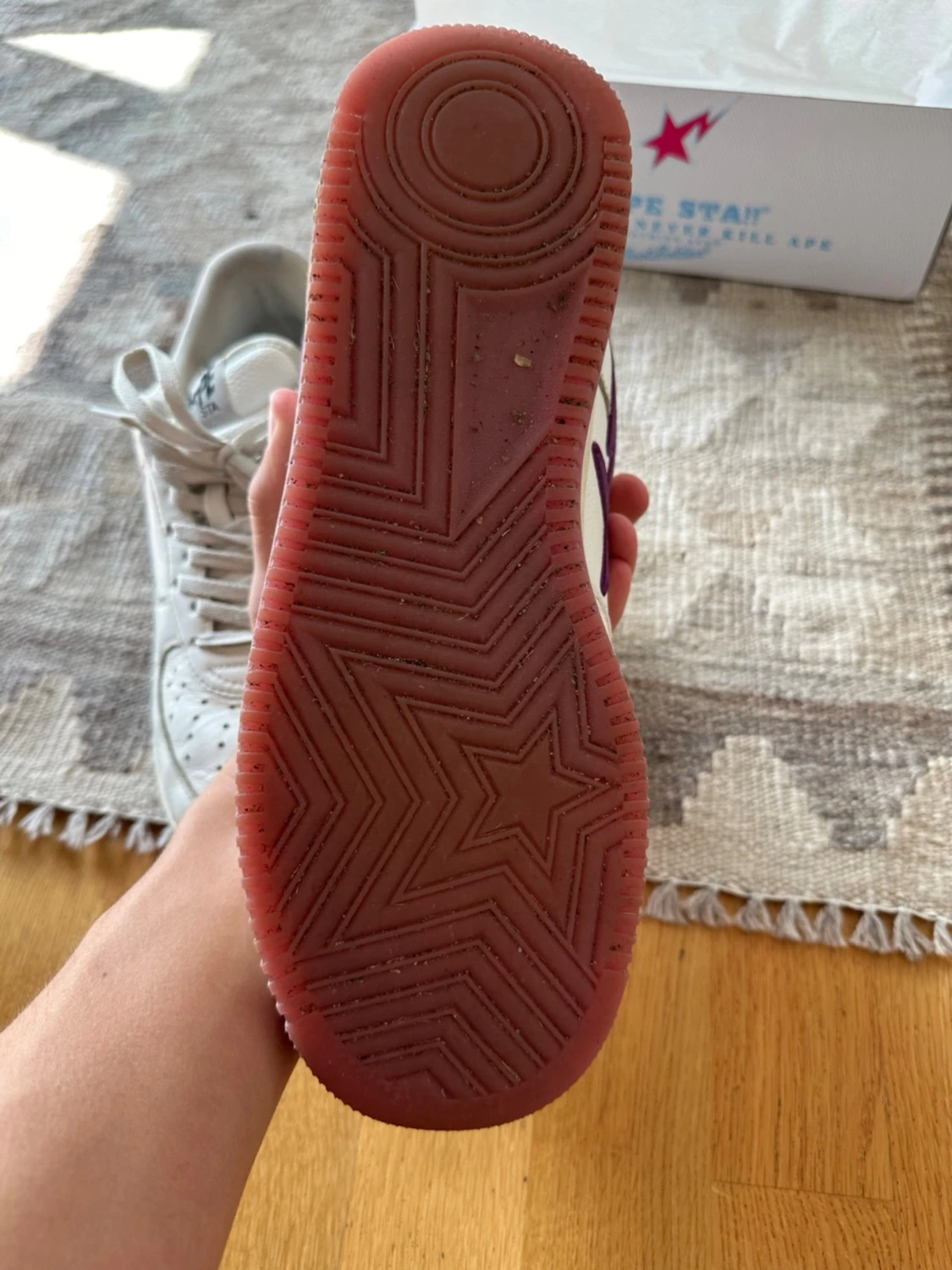Bape Sta vita sneakers med lila stjärna - 2