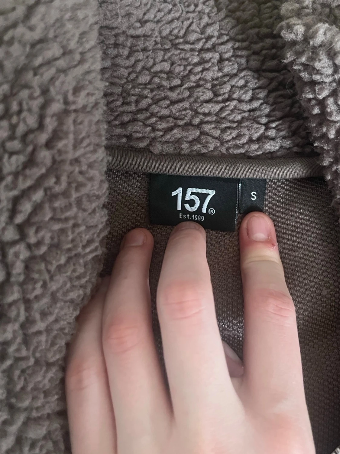 Brun teddyjacka med dragkedja - 2