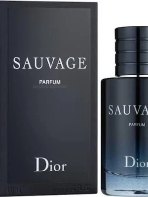 Dior Sauvage Parfum 60ml - Dior Sauvage Parfum är en exklusiv herrdoft i en elegant mörkblå glasflaska med silverdetaljer. Flaskan har en stilren, rund form och kommer i en matchande lyxig förpackning. Doften är intensiv och modern, perfekt för dig som vill sticka ut.