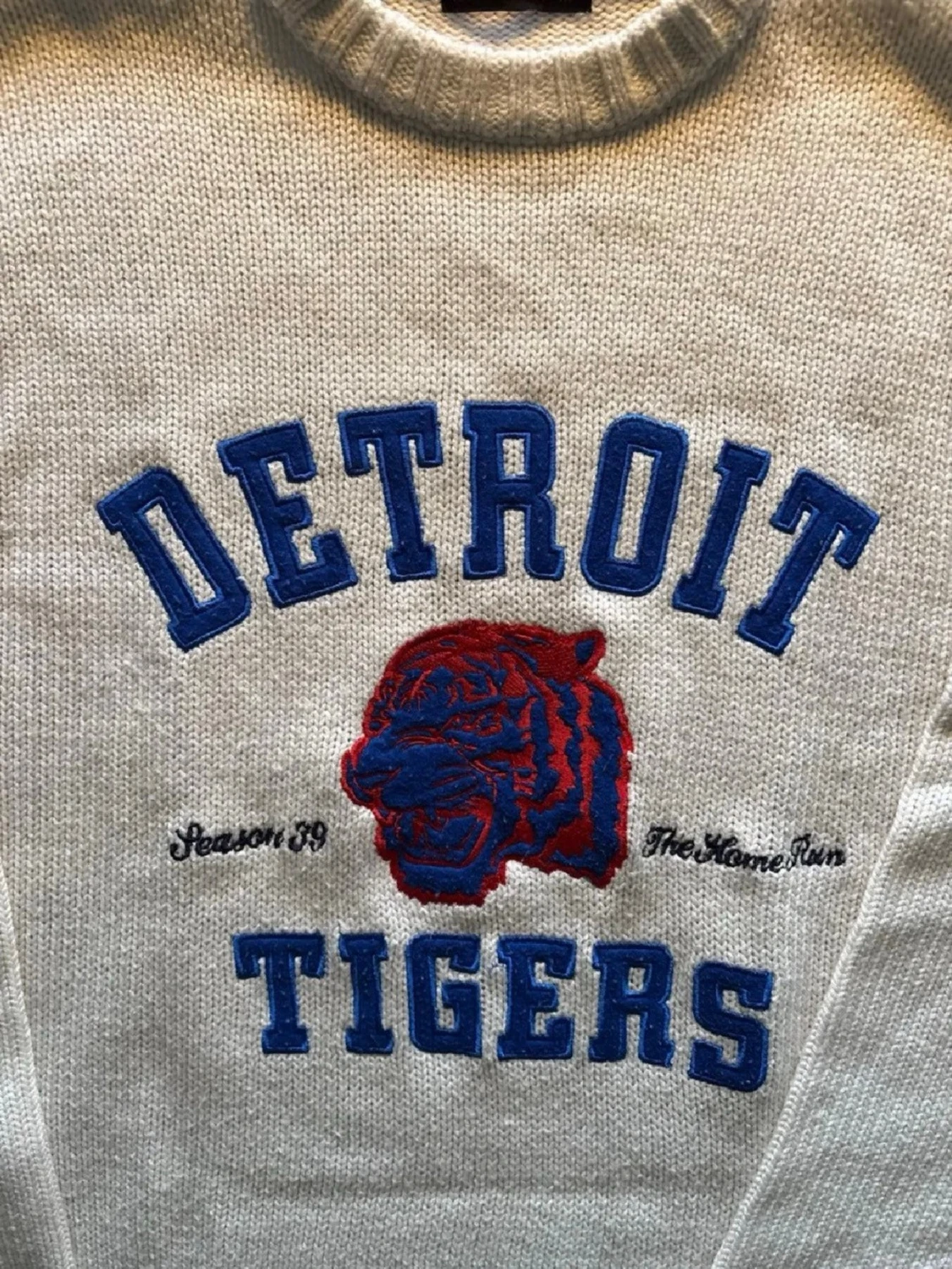 Vit stickad Detroit Tigers tröja - 2