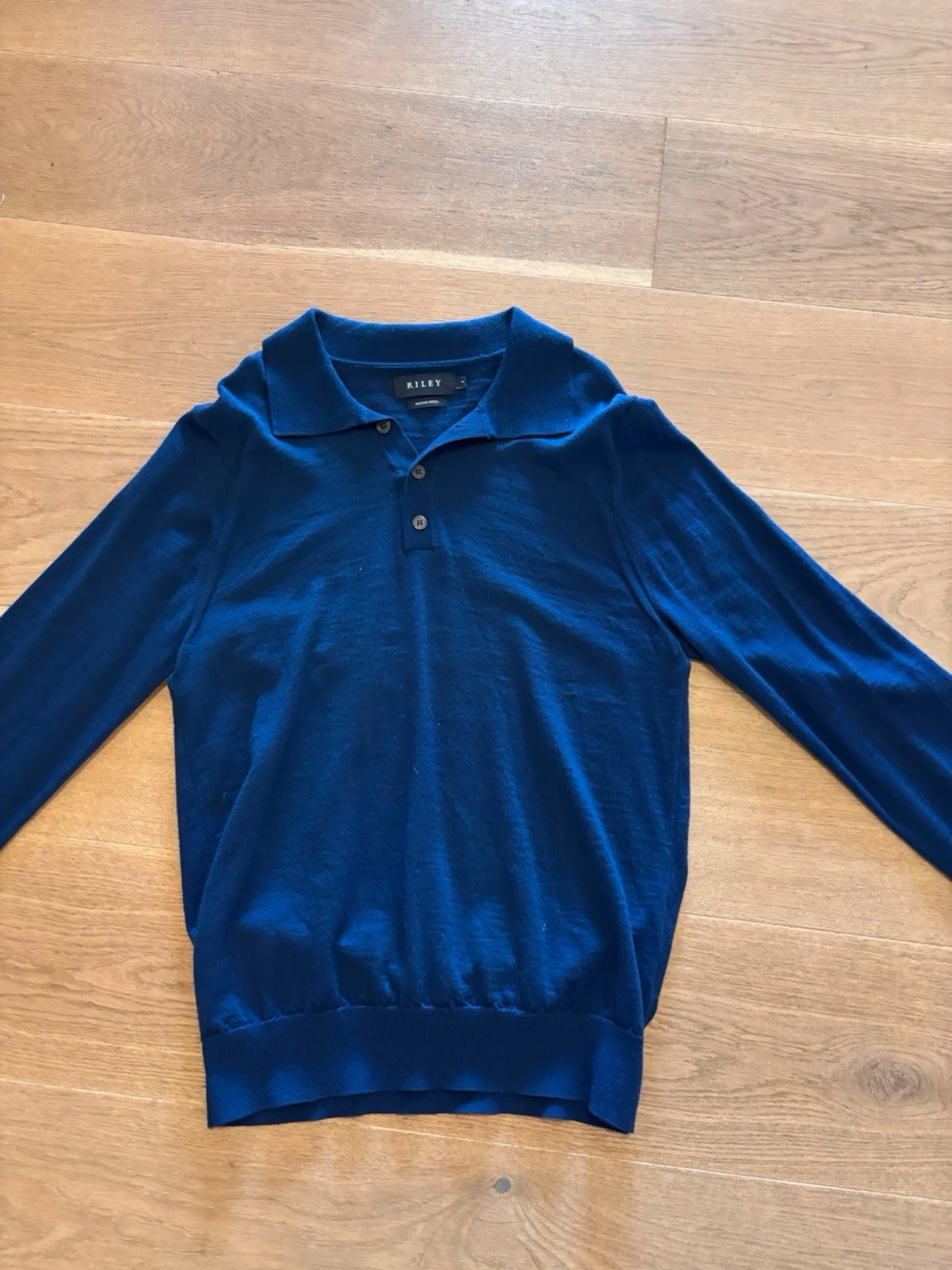 Blå långärmad pikétröja Riley