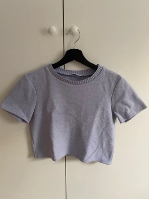 Ljuslila croppad topp från Zara - Supersöt ljuslila croppad topp från Zara med ribbad rund halsringning och korta ärmar. Säljer då den inte kommer till användning
