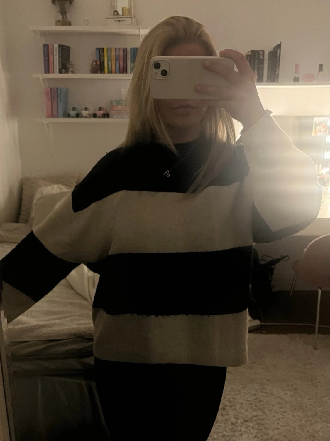 Randig stickad tröja