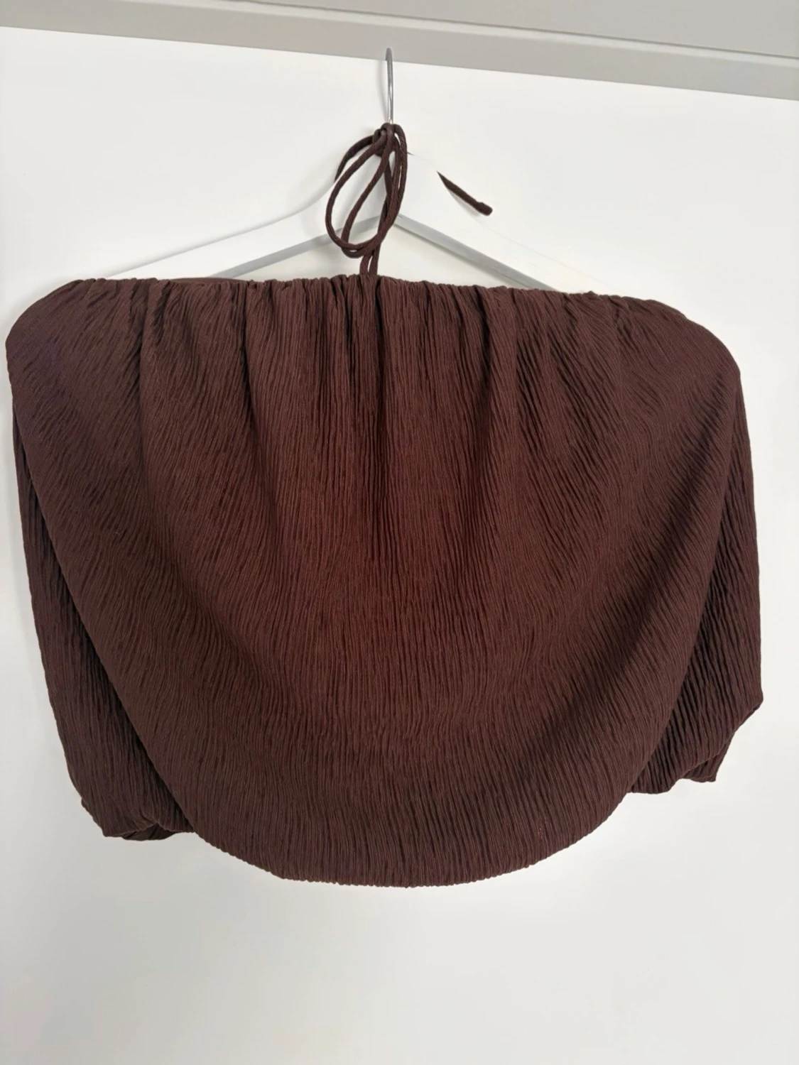 Brun offshoulder croppad topp