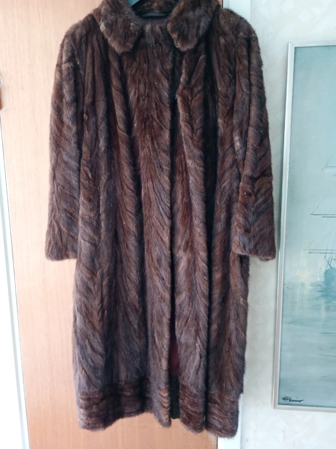 Brun vintage äkta mink  kappa - 2