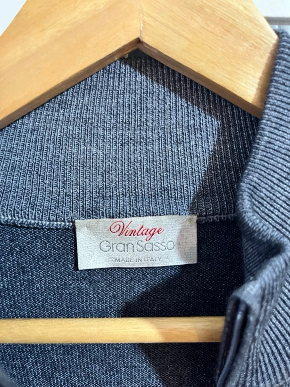 Exklusiv Gran Sasso hel zip / full zip kofta med dragkedja 100% virgin wool - 2