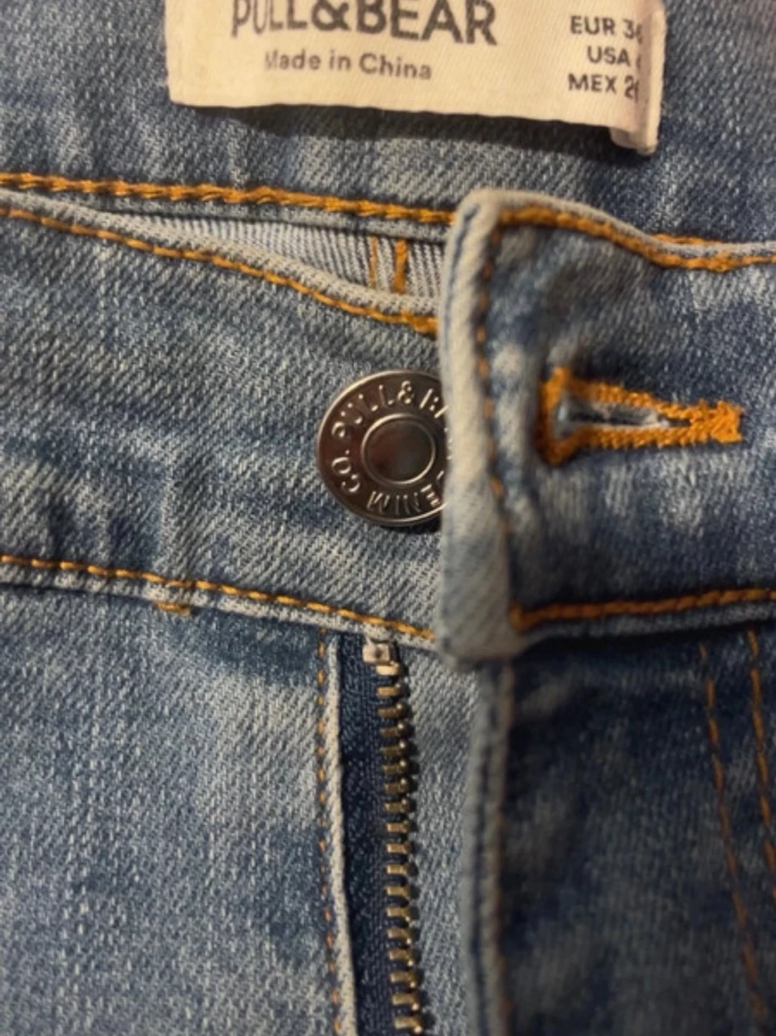 Blå bootcut jeans med hög midja - 2