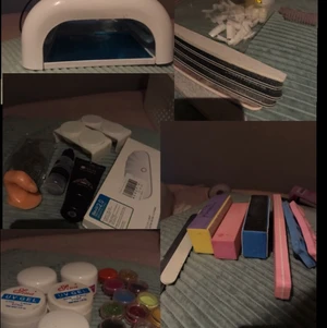 Nagelkit /gel  - Hej säljer alla mina nagelgrejer/nagelkit vilket är 3 akryl pulver helt oöppnade ( vit,genomskinlig, rosa ) Uv lampa, 32 Gel färger oanvända , 8 Gellack oanvända , massa filar, penslar, tippar, glitter övnings finger lim, Vitamin oo så vidare vid intressa kan ni gärna skriva till mig mötts upp i Göteborg och kan levereras köparen tar hand om frakt 🚚 mitt nummer om ni vill ha mer bilder 0722872422