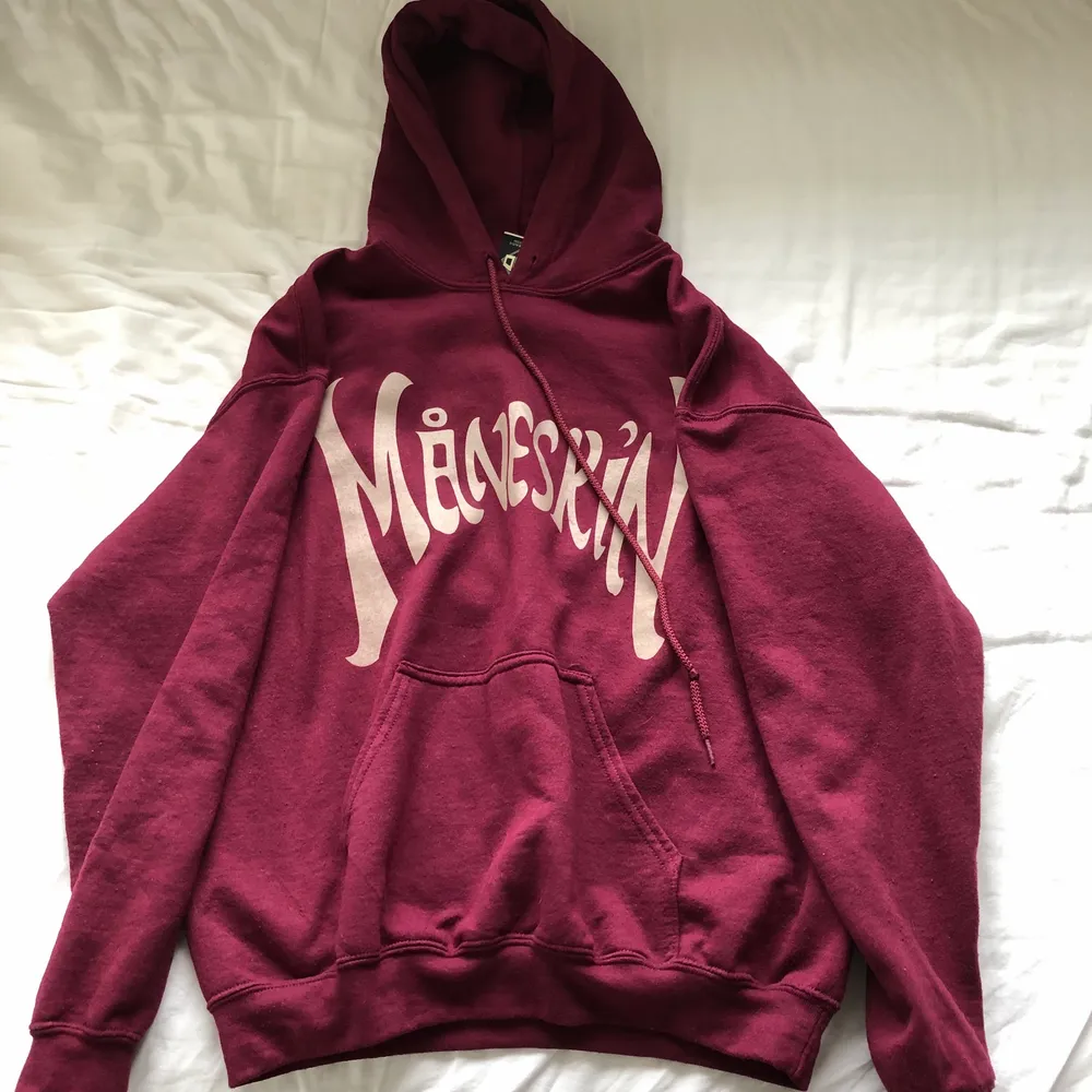 äkta måneskin hoodie i storlek S! säljer pga att jag inte lyssnar på dem längre. superfint skick, köptes för 500 kr + frakt på ca 150 kr 🧚🏽‍♀️. Hoodies.