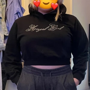 Svart kropptop  - Svart kropptop från h&m. Sitter jättebra men gillar inte när tröjan är så kort på mig. Men annars  jättefin.