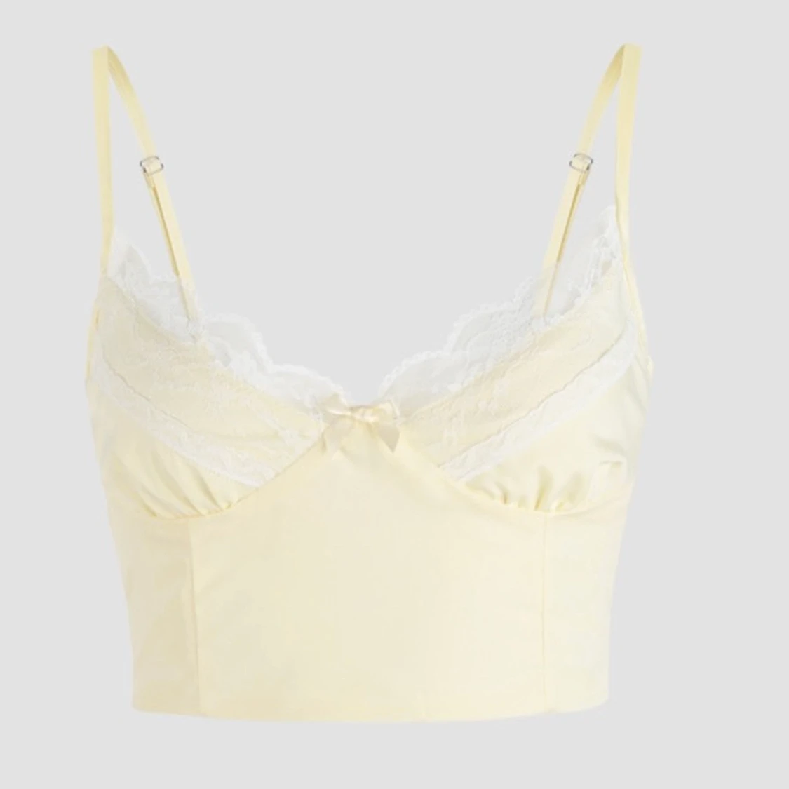 Gult linne med spets 