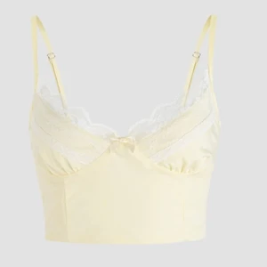 Gult linne med spets  - Dragkedja på sidan, stretchtyg i ryggen