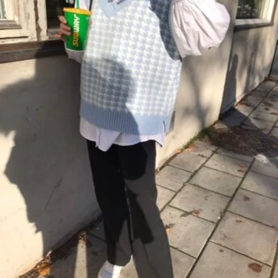 Stickad/virkad trendig väst