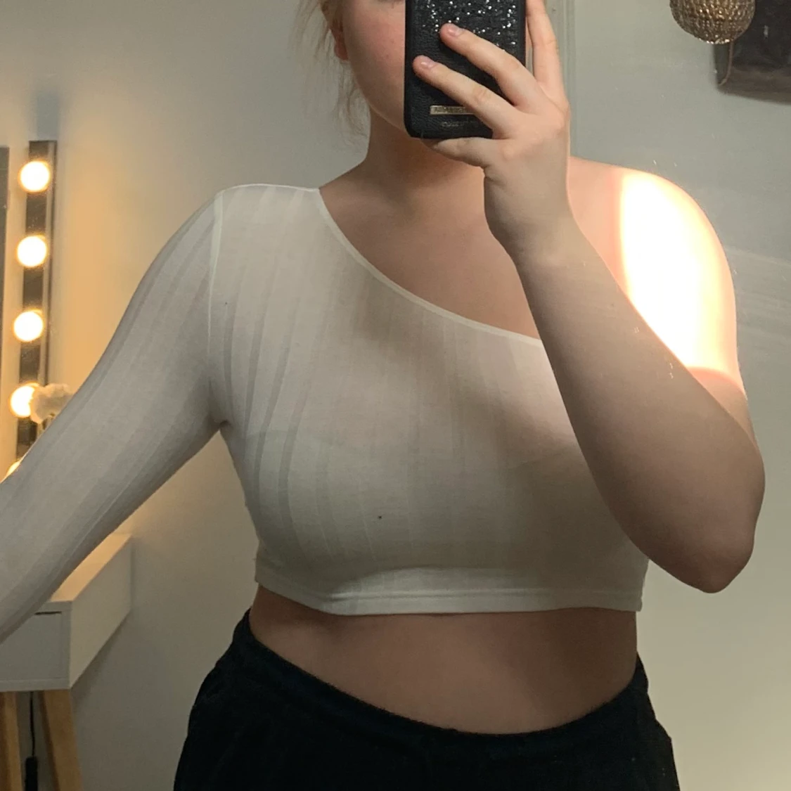 Vit enarmad tröja - 90