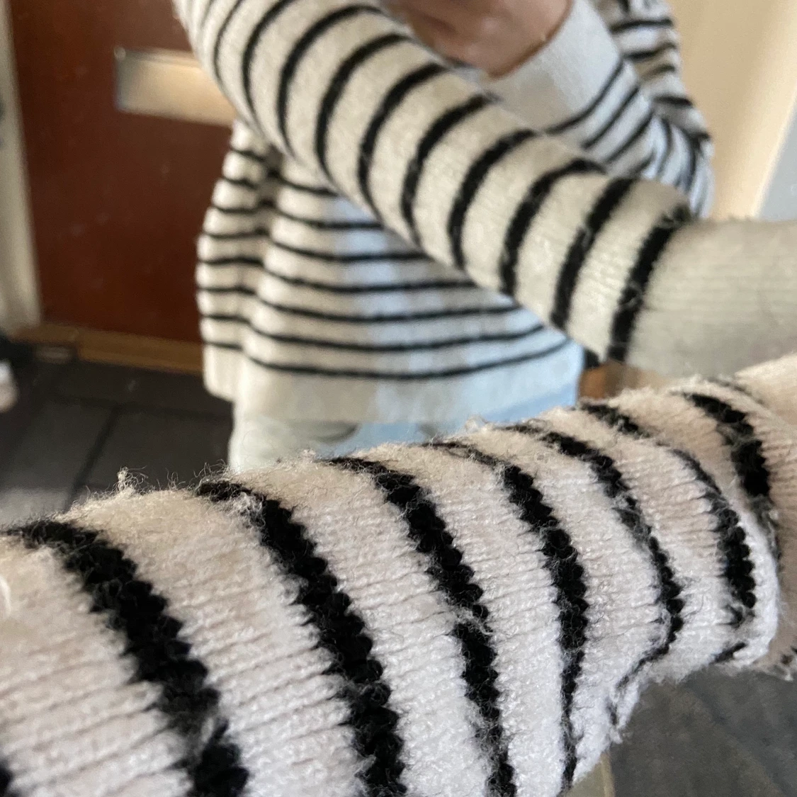 Randig stickad tröja - 91