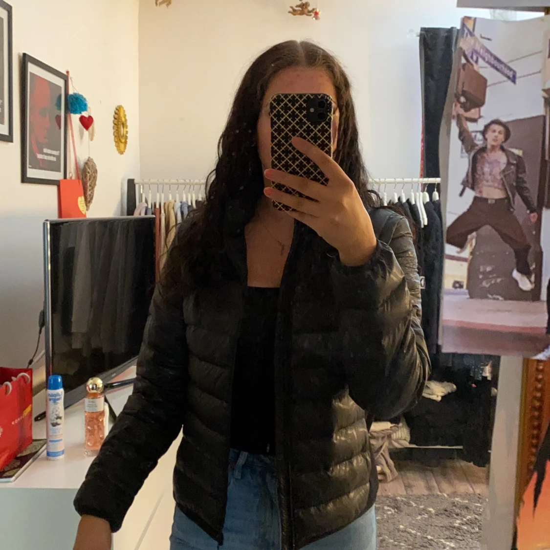 Svart dunjacka strl S