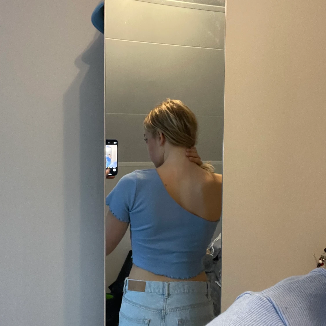 Blå Topp/T-shirt  - 90