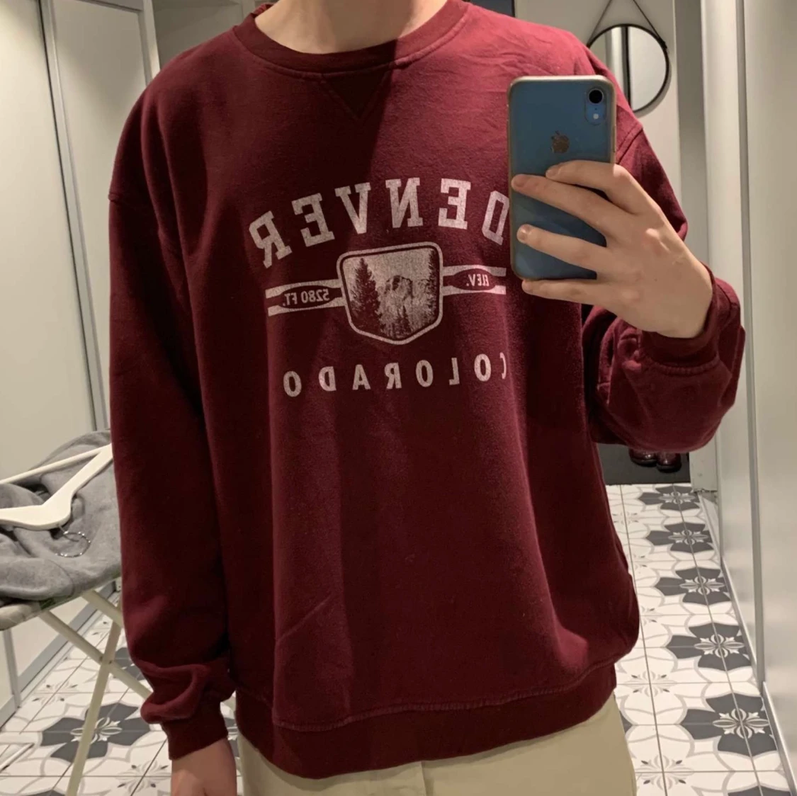 Röd Vintage Denver Sweatshirt - 90