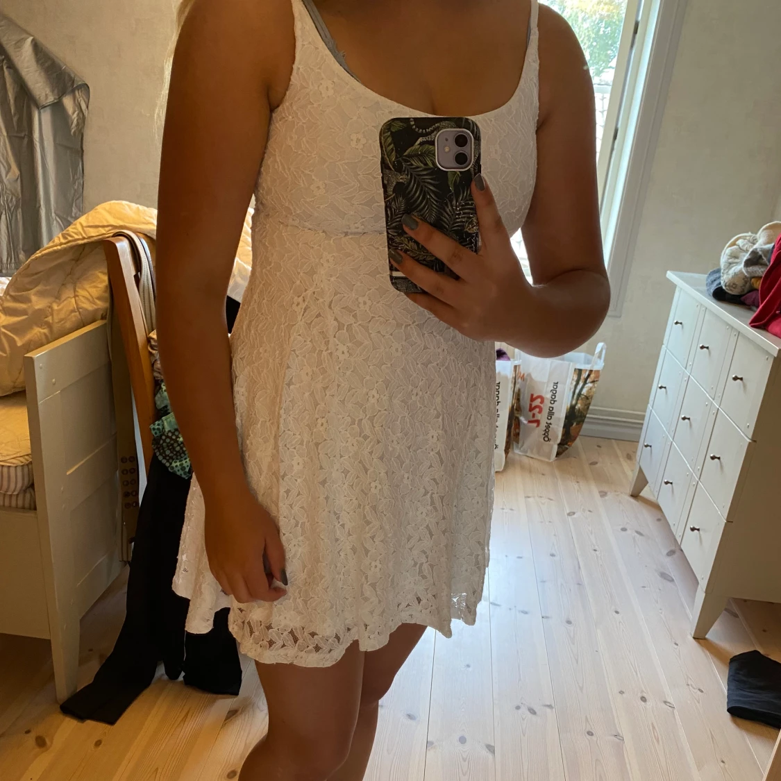 Vit sommarklänning, strl 36 - 90