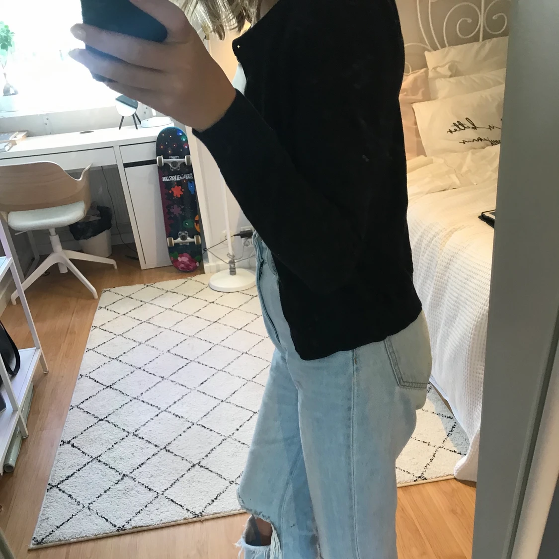 Svart kofta med knappar - 90