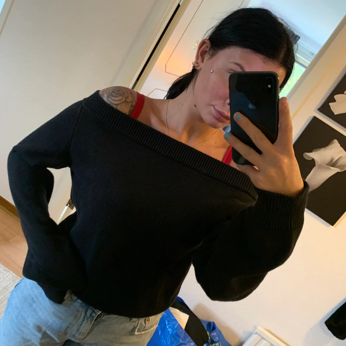 Stickad offshoulder - 90